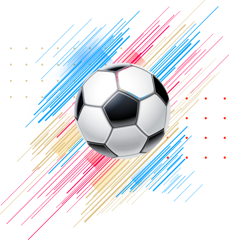 Football soccer illustration, dynamic colorful lines